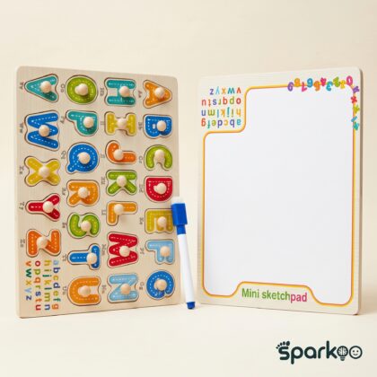Sparkoo Wooden Alphabet with Sketchpad